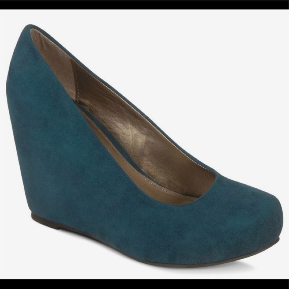 Fergalicious Dreamer Teal Wedge Heel